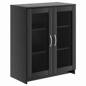 тумба СИРИУС 2 двери со стеклом 782x946x412мм венге ЛДСП