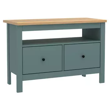 тумба ТВ САГА 2 ящика 904х622х414мм бирюзовая/ясень ЛДСП