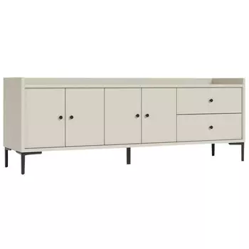 тумба ТВ Teravvio с закрытыми полками 1802х400х650мм серый шелк ЛДСП