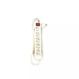 удлинитель 1,4м 5-местный с/з с выключателем 3х1,5 16А шторки белый