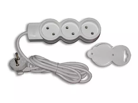 удлинитель 1,5м 3-местный б/з 2х0,75мм кв