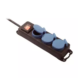 удлинитель 1,5м IP44 3 гнезда H07RN-F3G1,5 резиновая крышка выключатель