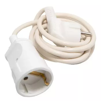 удлинитель 1,5м с заземлением 1 гнездо ПВС 3х0,75 10А белый