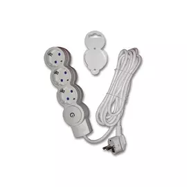 удлинитель 2м 3-местный с выключателем с/з 3х0,75мм кв