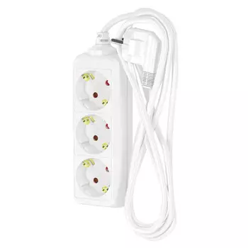 удлинитель 3м 3-местный с/з 16А для дома 16-33Е белый