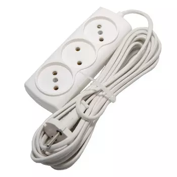 удлинитель 5м 3-местный б/з белый 3R-5