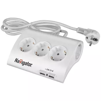 удлинитель c USB NAVIGATOR npe-usb-05-180-esc-3X1,0