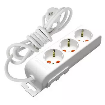 удлинитель MUTLUSAN RI-TECH 3 гнезда с заземлением со шторками 3х1,0мм 3м белый