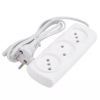 удлинитель NAVIGATOR 1.5м 3-местный б/з IP20 6А белый