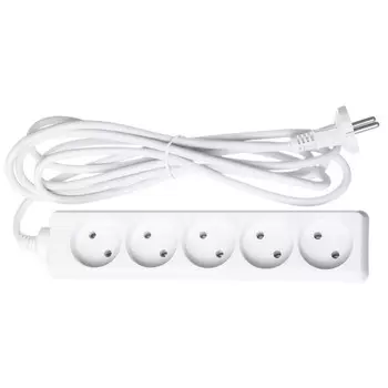 удлинитель NAVIGATOR 3м 5-местный б/з IP20 16А белый