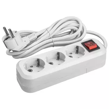 удлинитель ОНЛАЙТ 3м 3-местный с/з с выкл. IP20 16А белый