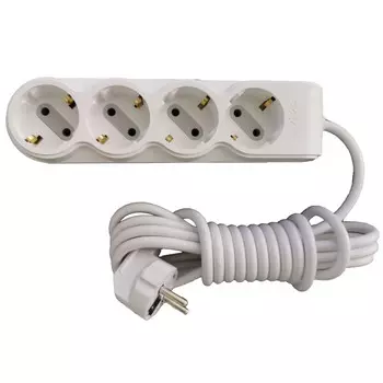 удлинитель OVIVO 4 гнезда с/з 5 метров белый