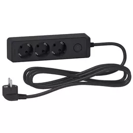 удлинитель SCHNEIDER ELECTRIC 3м 3-местный 16A шторки сз чёрный