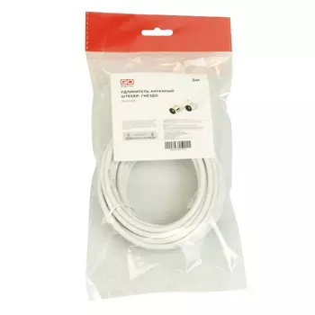 удлинитель ТВ GODIGITAL 3611D-05 штекер-гнездо 5,0м бел.