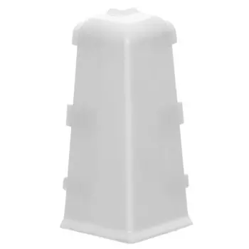 угол наружный для плинтуса LIDER 75мм белый матовый 2шт.