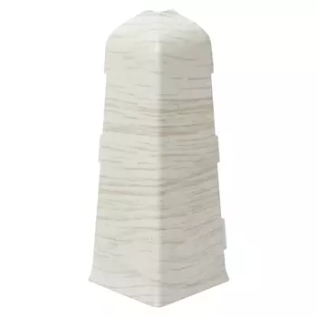 угол наружный для плинтуса ПВХ SALAG Lima 72мм Белый гумпи 1шт.