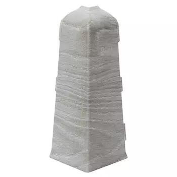 угол наружный для плинтуса ПВХ SALAG Lima 72мм Серый гладстоун 1шт.