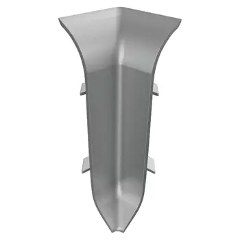 угол внутренний для плинтуса алюм. Пл 60мм Серебро 2шт.