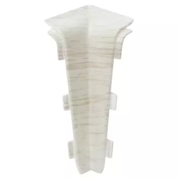 угол внутренний для плинтуса ПВХ SALAG Lima 72мм Белый гумпи 1шт.