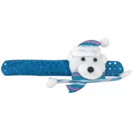 украшение Браслет новогодний Мишка 21см синий