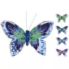 украшение на прищепке Бабочка 13х16см текстиль в асс-те