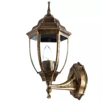уличный светильник ARTE LAMP Pegasus 1х60Вт E27 металл стекло черно-золотой