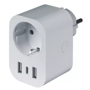 умная розетка 3 поста NAVIGATOR 10А с/з USB/Type-C ручн/дист белый