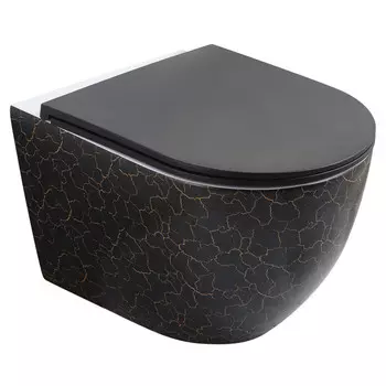 унитаз подвесной VITARTA Bern безободковый микролифт черный