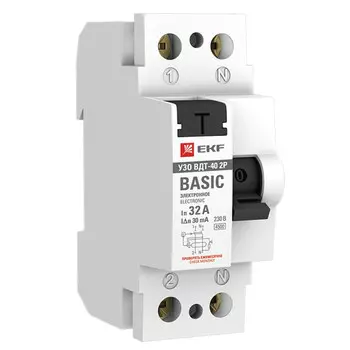 устройство защитного отключения EKF Basic 2P 32А/30мА электронный