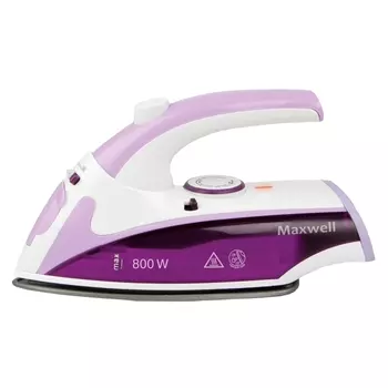утюг дорожный MAXWELL MW-3057 800Вт 70г/мин антипригарное покрытие белый, фиолетовый