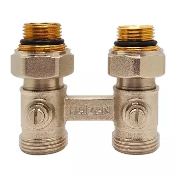 узел нижнего подключения радиатора HEIZEN прямой 3/4" в/н с ниппелями