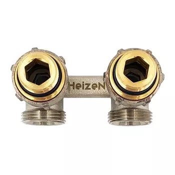 узел нижнего подключения радиатора HEIZEN угловой 3/4'' в/н с ниппелями