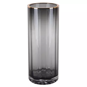 ваза 25см стекло черный амбре цилиндрическая форма