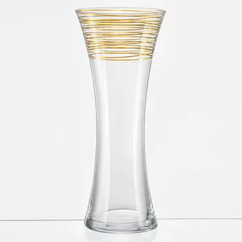ваза CRYSTALEX Золотые спирали 34см стекло