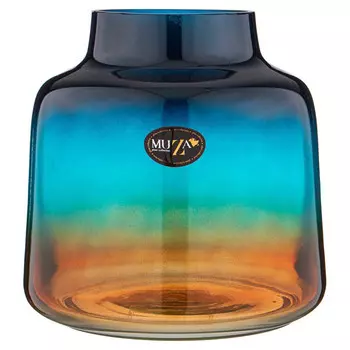 ваза MUZA Leona blue amber 21,5см стекло