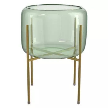 ваза QWERTY Alphea 16х20см на матовой подставке стекло мятное