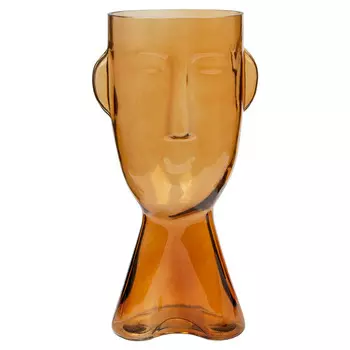 ваза ВЕЩИЦЫ Фейс желтая 31,5см стекло