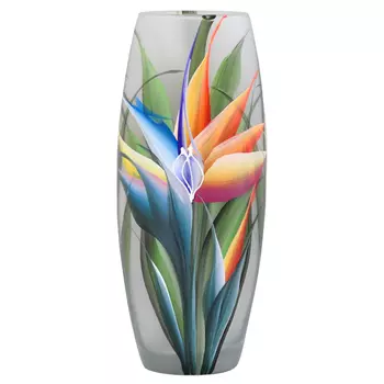 ваза Яркий букет 25см бочка стекло ручная роспись