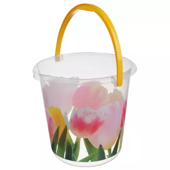 ведро IDEA Деко Тюльпаны 10л круглое пластик