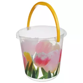 ведро IDEA Деко Тюльпаны 10л круглое пластик