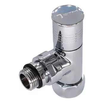 вентиль угловой для полотенцесушителя СТМ 3/4"х1/2" ВР/НР ручка-цилиндр хром