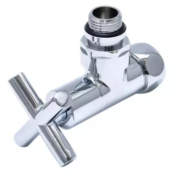 вентиль запорный для полотенцесушителя 3/4х1/2 ВР угловой хром