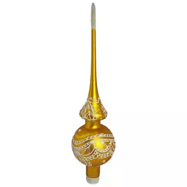 верхушка Пика Морозное кружево 28см стекло золотая