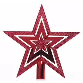 верхушка Звезда плоская 20см пластик красная