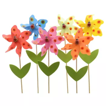 штекер садовый вертушка Цветок 9х28см в асс-те