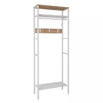 вешалка гардеробная ТОРОНТО 23Л 670х310х1795мм белая металл/дерево
