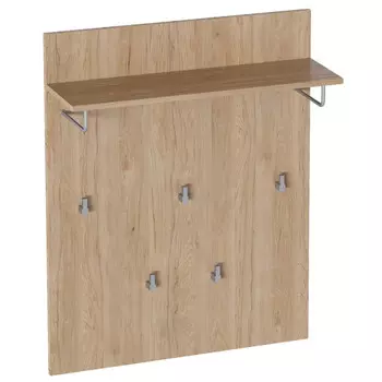 вешалка настенная Калгари 5 крючков 800x240x1000мм дуб натуральный светлый/белый матовый