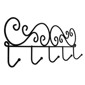 вешалка настенная Кружева 5 крючков 400х45х130 черная