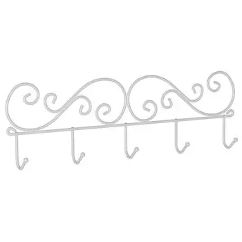 вешалка настенная Кружева 5 крючков 400х45х130мм белая