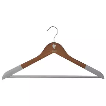 вешалка LEONORD 44,5см универсальная дерево с антискользящей перекладиной дерево коричневый